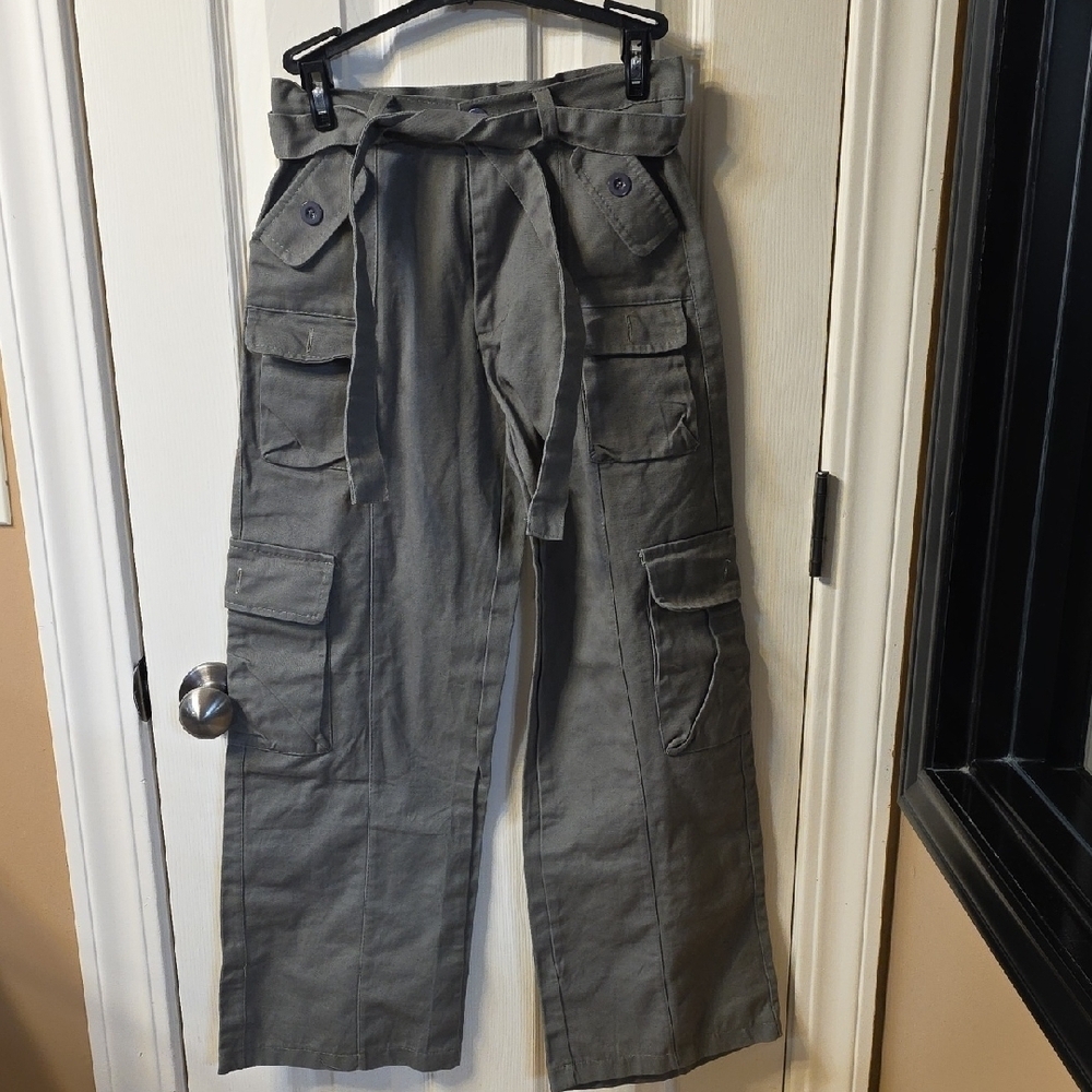 Womens Gray Cargo Pants